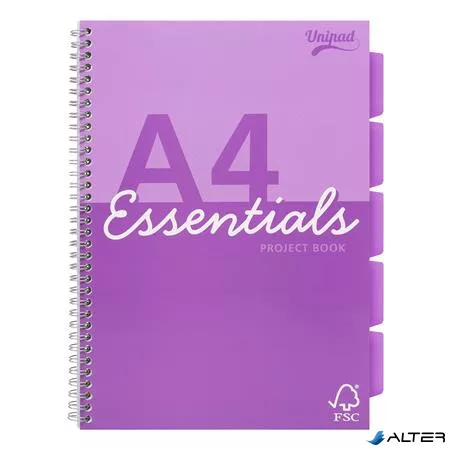 Spirálfüzet, A4, vonalas, 100 lap, PUKKA PAD "Unipad Essentials Project Book", vegyes