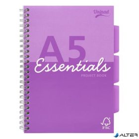   Spirálfüzet, A5, vonalas, 100 lap, PUKKA PAD "Unipad Essentials Project Book", vegyes
