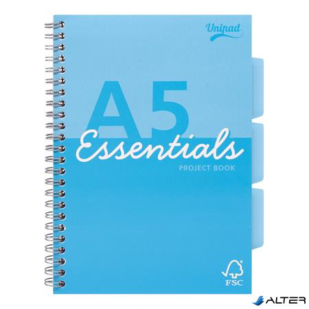 Spirálfüzet, A5, vonalas, 100 lap, PUKKA PAD "Unipad Essentials Project Book", vegyes