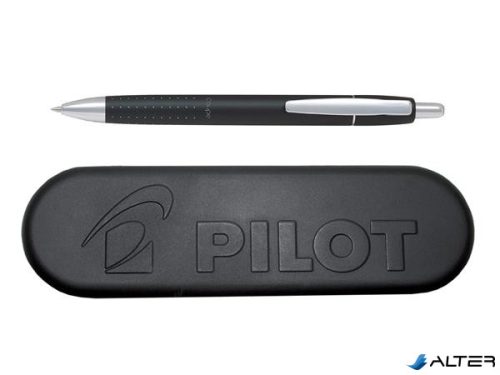 Golyóstoll, 0,28 mm, nyomógombos, fekete tolltest, PILOT "Coupe", kék