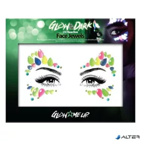   Arc ékszer készlet, öntapadó, UV fényben fluoreszkáló, 'Glow in the dark', neon színek