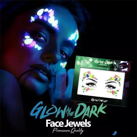 Arc ékszer készlet, öntapadó, UV fényben fluoreszkáló, 'Glow in the dark', neon színek