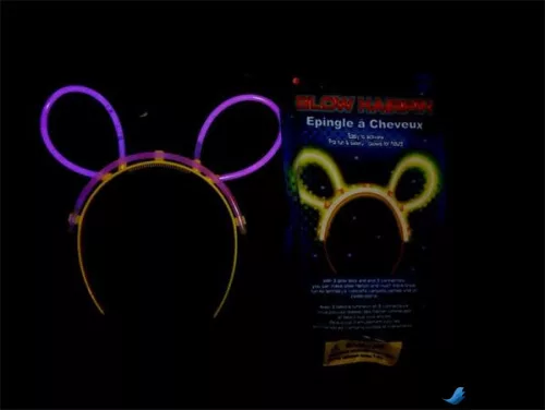 Fejpánt, sötétben világító, műanyag, neon színek