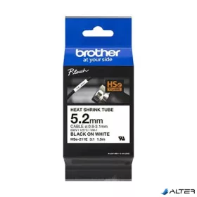   Zsugorcső, feliratozógéphez, 5,2 mm x 1,5 m, BROTHER 'HSe-211E', fehér-fekete