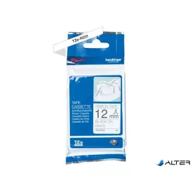   Feliratozógép szalag, selyem, 12 mm x 4 m, BROTHER, "TZe-R231", fehér-fekete