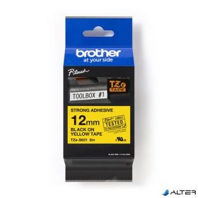   Feliratozógép szalag, 12 mm x 8 m, BROTHER, "TZe-631" sárga-fekete