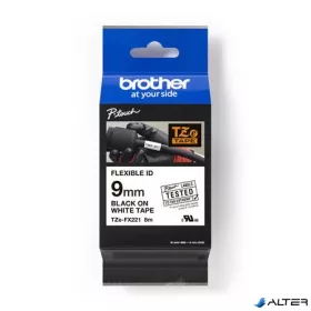   Feliratozógép szalag, flexibilis ID, 9 mm x 8 m, BROTHER, 'TZe-FX221' fehér-fekete