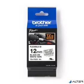   Feliratozógép szalag, flexibilis ID, 12 mm x 8 m, BROTHER, 'TZe-FX231' fehér-fekete
