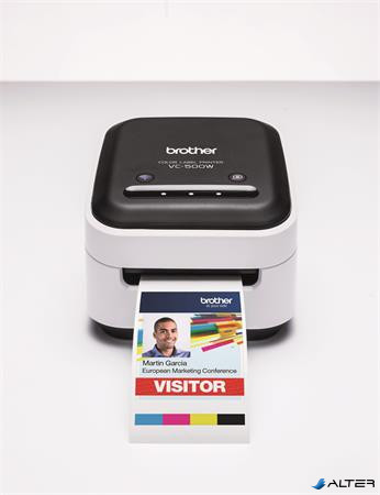 Etikett- és címkenyomtató, színes, BROTHER "VC-500W"