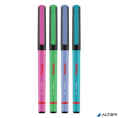 Tűfilc készlet, 0,4 mm, ROTRING "Liner", 4 különböző szín