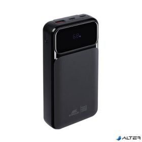   Power bank, beépített kábellel, 20.000mAh, RIVACASE "VA2221", fekete