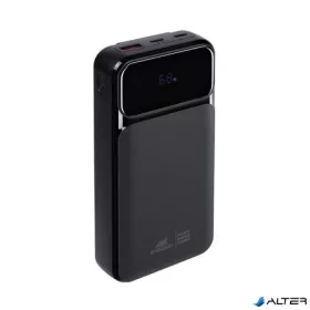   Power bank, beépített kábellel, 20.000mAh, RIVACASE "VA2221", fekete