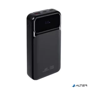   Power bank, beépített kábellel, 20.000mAh, RIVACASE "VA2221", fekete