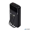 Power bank, beépített kábellel, 20.000mAh, RIVACASE "VA2221", fekete