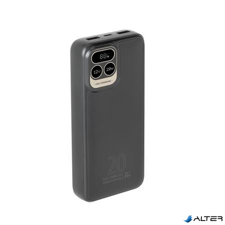 Hordozható akkumulátor, 20000mAh, QC/PD 20W, RIVACASE "VA2521"