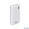Hordozható akkumulátor, USB-A/USB-C, 20000mAh, 20W, QC/PD, RIVACASE "VA2572", fehér