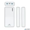 Hordozható akkumulátor, USB-A/USB-C, 20000mAh, 20W, QC/PD, RIVACASE "VA2572", fehér