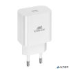 Hálózati töltő, 20W, USB-C, USB-C, USB-C/USB-C töltőkábel, RIVACASE "PS4101", fehér