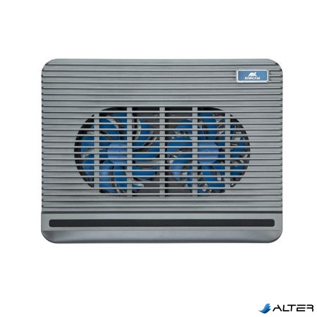 Notebook állvány, hűtőventilátorral, 15,6", RIVACASE "5555", ezüst