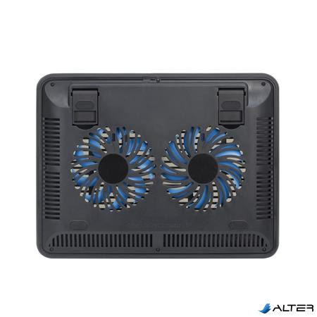 Notebook állvány, hűtőventilátorral, 15,6", RIVACASE "5555", ezüst