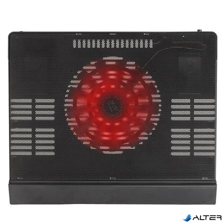 Notebook állvány, hűtőventilátorral, 17,3", RIVACASE "5556", fekete