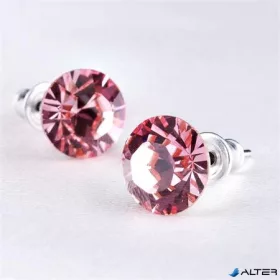   Fülbevaló, rózsaszín SWAROVSKI® kristállyal, 8mm, ART CRYSTELLA®