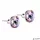 Fülbevaló, ametiszt lila SWAROVSKI® kristállyal, csúcsos, 8mm, ART CRYSTELLA®