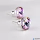Fülbevaló, ametiszt lila SWAROVSKI® kristállyal, csúcsos, 8mm, ART CRYSTELLA®
