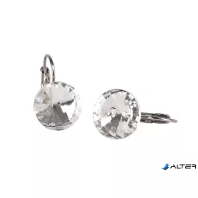   Fülbevaló, francia kapcsos, natúr fehér, SWAROVSKI® kristállyal, 12 mm, ART CRYSTELLA®