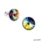 Fülbevaló, zöld színjátszós SWAROVSKI® kristállyal, csúcsos, 8mm, ART CRYSTELLA®