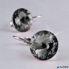   Fülbevaló, francia kapcsos, Black Diamond, SWAROVSKI® kristállyal, 12 mm, ART CRYSTELLA®