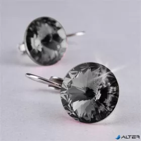   Fülbevaló, francia kapcsos, Black Diamond, SWAROVSKI® kristállyal, 12 mm, ART CRYSTELLA®