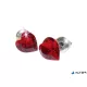 Fülbevaló, szív formájú, light siam piros SWAROVSKI® kristállyal, 8mm, ART CRYSTELLA®