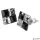 Fülbevaló, négyzet, fekete-fehér SWAROVSKI® kristállyal, 8 mm, ART CRYSTELLA®