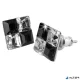Fülbevaló, négyzet, fekete-fehér SWAROVSKI® kristállyal, 8 mm, ART CRYSTELLA®