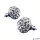 Fülbevaló, félgömb, natúr fehér SWAROVSKI® kristállyal, 10mm, ART CRYSTELLA®
