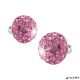 Fülbevaló, félgömb, rózsaszín, SWAROVSKI® kristállyal, 10mm, ART CRYSTELLA®