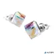 Fülbevaló, kocka, színjátszós opál SWAROVSKI® kristállyal, 6mm, ART CRYSTELLA®