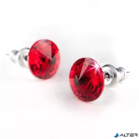   Fülbevaló, siam piros SWAROVSKI® kristállyal, csúcsos, 8mm, ART CRYSTELLA®