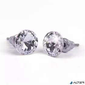   Fülbevaló, fehér SWAROVSKI® kristállyal, csúcsos, 8mm, ART CRYSTELLA®