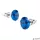 Fülbevaló, "Capri" kék SWAROVSKI® kristállyal, 7 mm, ART CRYSTELLA®