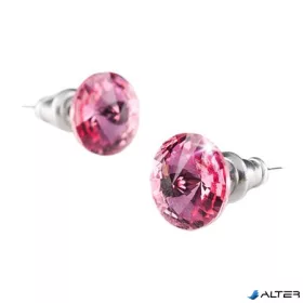   Fülbevaló, rózsaszín SWAROVSKI® kristállyal, csúcsos, 8 mm, ART CRYSTELLA®