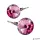 Fülbevaló, francia kapcsos, rózsaszín SWAROVSKI® kristállyal, 12mm, ART CRYSTELLA®