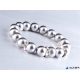 Karkötő, ezüst színű SWAROVSKI® gyöngyből, fehér kristállyal, 10mm, ART CRYSTELLA® M