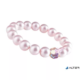   Karkötő, rózsaszín SWAROVSKI® gyöngyből, színjátszós fehér kristállyal, 10 mm, ART CRYSTELLA® M