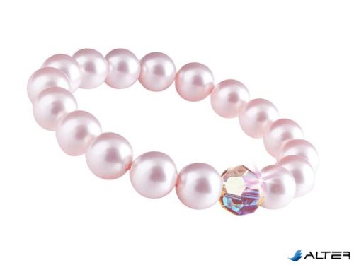 Karkötő, rózsaszín SWAROVSKI® gyöngyből, színjátszós fehér kristállyal, 10 mm, ART CRYSTELLA® M