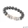Karkötő, fekete-fehér SWAROVSKI® gyöngyből, rondella kristállyal, 10mm, ART CRYSTELLA® M