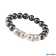 Karkötő, fekete-fehér SWAROVSKI® gyöngyből, rondella kristállyal, 10mm, ART CRYSTELLA® M