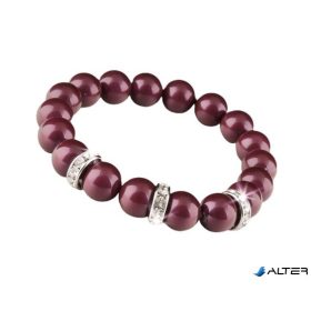   Karkötő, burgundi vörös SWAROVSKI® gyöngyből, fehér rondella kristállyal, 10mm, ART CRYSTELLA® M