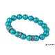 Karkötő, türkiz SWAROVSKI® gyöngyből, fehér rondella kristállyal, 10mm, ART CRYSTELLA® M